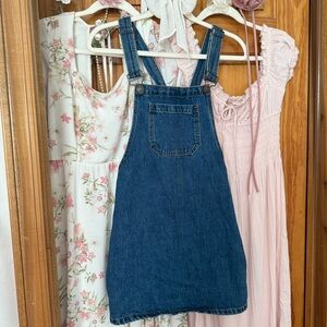 Denim Overalls Mini Dress